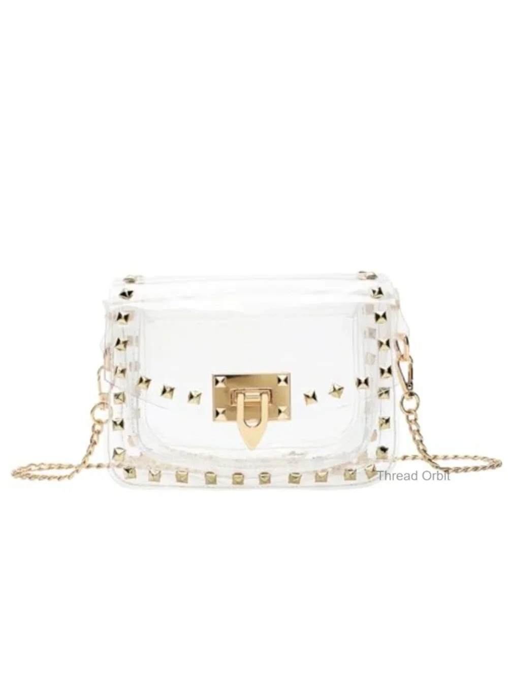 Clear Crossbody Clutch Purse for Stadium Events Concert Festival with Rivet